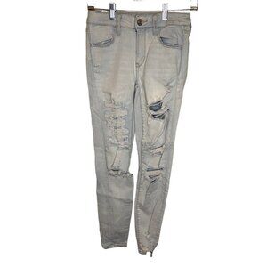 American Eagle Outfitters Women Size 6 Regular Jegging Stretch Ripped Distressed